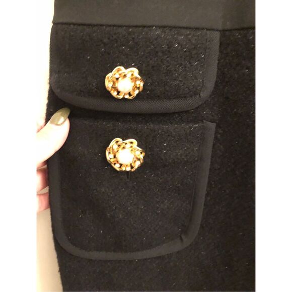 VDP Collection Mixed media tweed dress with gold accents size 42 Y2K Classic For - Picture 5 of 11